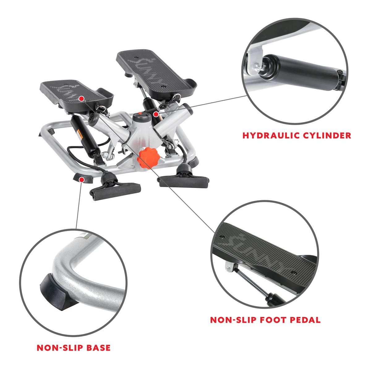 Sunny Health & Fitness Máquina escalonadora con Bandas de Resistencia SF-S0979